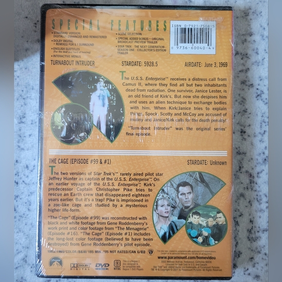 ⭐️2/$15⭐️ Star Trek: The Original Series DVD - Black and Red - Picture 2 of 2